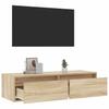 Vidaxl Szafka Pod Tv Z Oświetleniem Led, Dąb Sonoma, 100X35,5X25 Cm