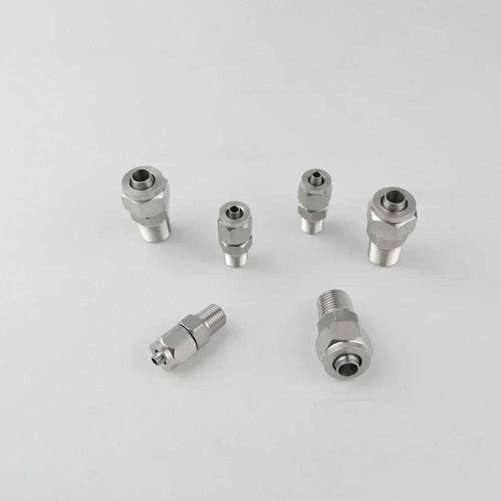 1/8" 1/4" 3/8" BSPT Наружная резьба x 6/8/10/12 мм Наружный диаметр ПУ Трубка Воздух Пневматический Быстроразъемное Соединение Быстрозажимное Шланг Нержавеющая сталь 304 Соединители Фитинг