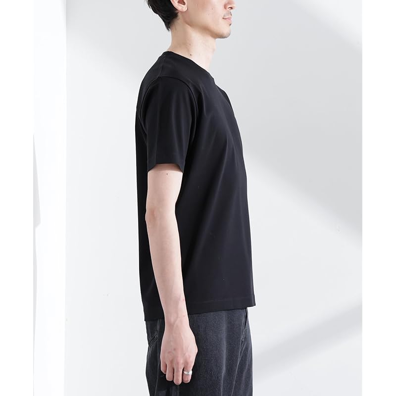 [Nano Universe] футболка с круглым вырезом и коротким рукавом с защитой от запаха, мужская S 010 черная 672-5124202