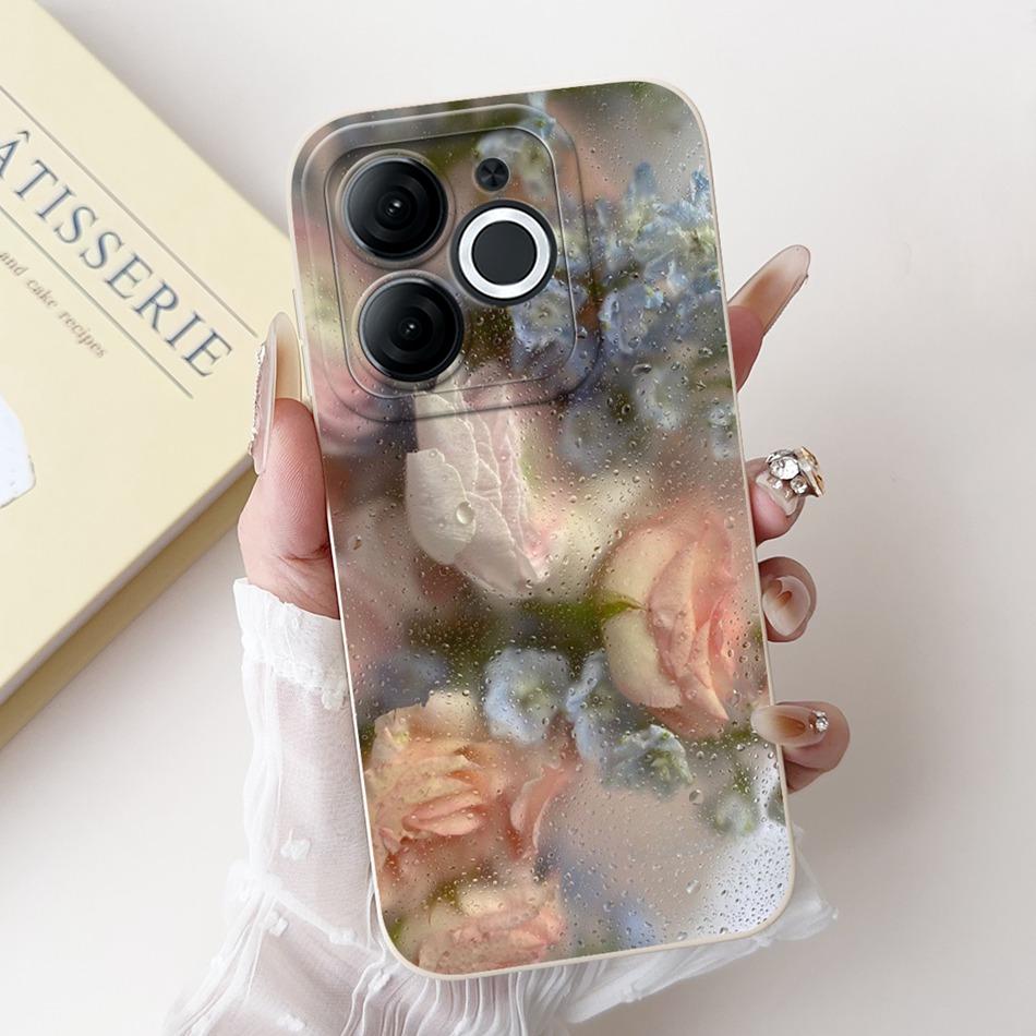 For Itel A80 Beautiful Bow Rose Painting Phone Case For Itel A80 A671L A671LC Shockproof Soft Silicone Cases