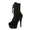 15Cm Chinese Velvet Thin Heel Ribbon Pole Dance Short Boots Hate Sky High Lace-up Low Boots Catwalk Show Shoes Tide
