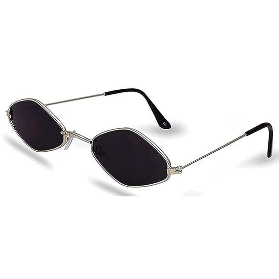 Sheomy Unisex Combo предлагает набор из 4 очков Black Candy MC stan Rectangle Retro Vintage Narrow Non-Plarized Sunglasses Women::Мужчины