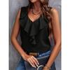 YYFS Women's Fashion Casual Summer Spring Solid Color Print Sleeveless V-Neck Blouses & Shirts