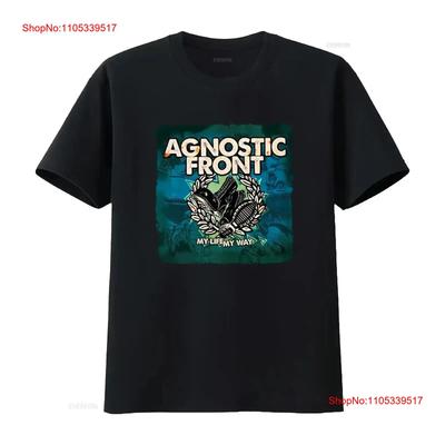Agnostic Front T Shirt Mens Round Neckline Tops Casual Vintage Washed Designer Clothes For Ever