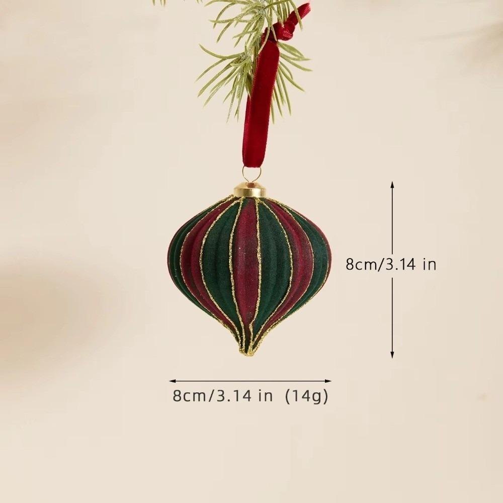 Plush Texture Christmas Ornament Ball Hand-Flocked Hanging Tree Decoration for Christmas Tree