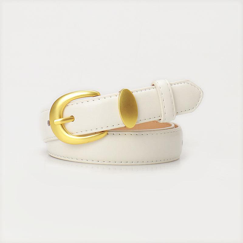 High-End Fashionable Versatile Belt Women's Style Leather Belt Simple Korean Version Decorative Jeans Female Daily Necessities