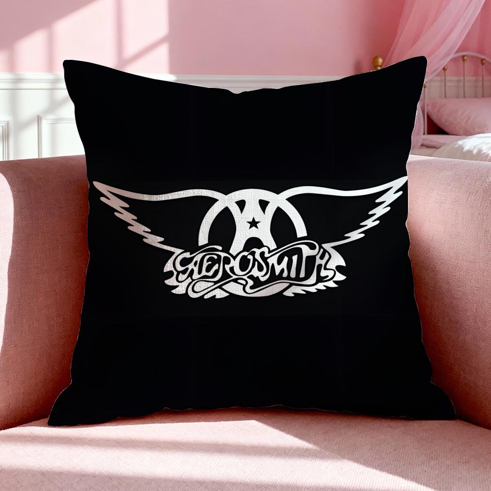 Подушка с принтом Aerosmith, дышащая наволочка из льна, летняя, без запаха, экологичная, на потайной молнии, стираемая