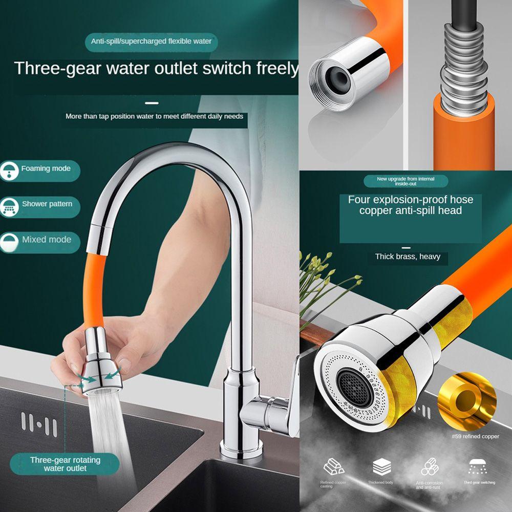 Аксессуары для кранов Вращающийся на 360° гибкий шланговый кран Распылительная головка Удлинитель трубы для крана Удлинительная трубка