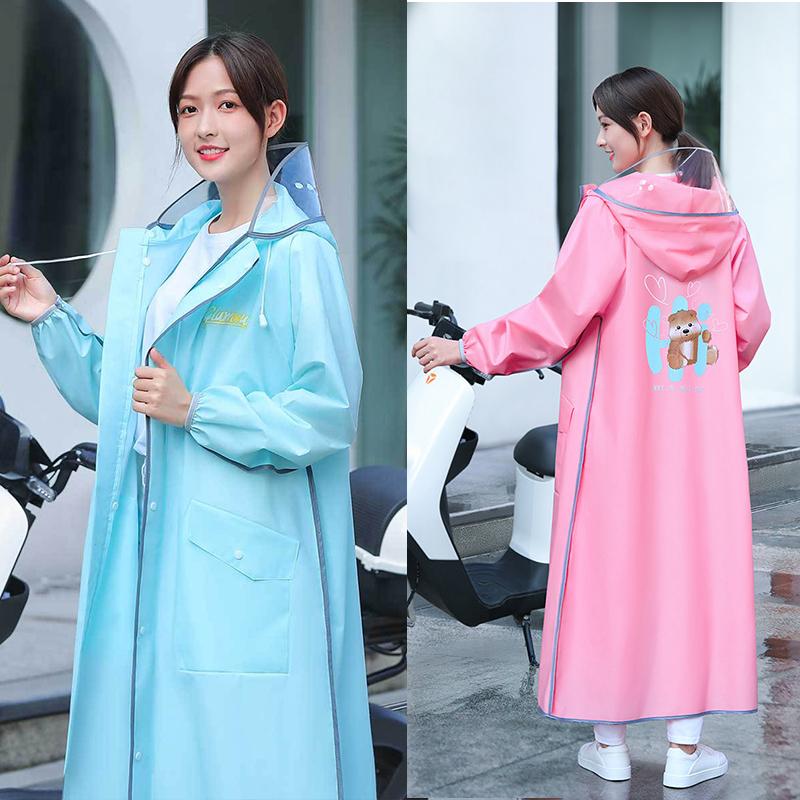 Women's Outdoor Walking Single Raincoat Scooter Motorcycle Battery Car Plus Long Body Rain Poncho