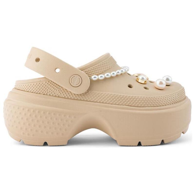 Crocs Удобные и универсальные клоги 5,5 см женские бежевые