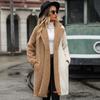 Women's Winter Faux Fur Coats With Pockets Lapel Long Sleeve Fuzzy Fleece Trendy Outerwear Button Down Long Sherpa Jackets Fall Outfits for Women