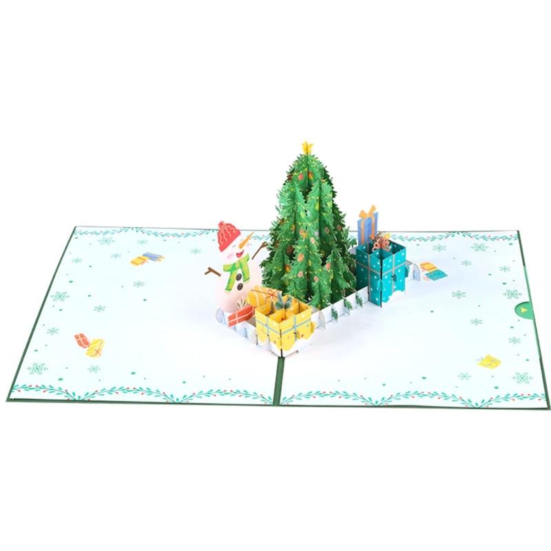 Christmas Blessing Card Set 3D Greeting Cards with DIY Message & Envelope Festive Decorations Christmas Celebration