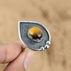 Gift For Women Promise Adjustable Ring 925 Silver Natural Tiger'S Eye Gemstone