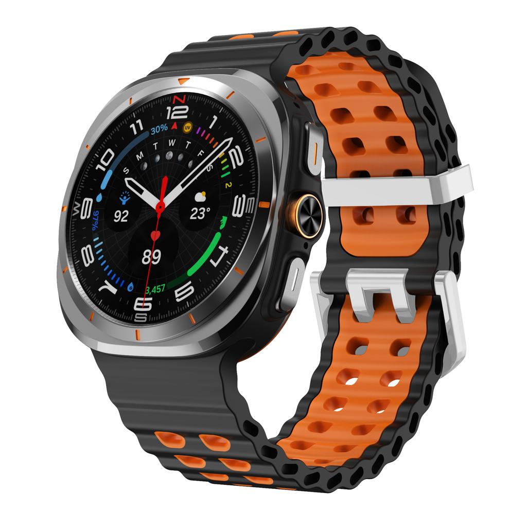 Морской ремешок для Samsung Galaxy Watch ultra Ремешок 47 мм Аксессуары Двухцветный Спортивный силиконовый Браслет Galaxy Watch 7 ultra Ремешки
