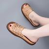Summer Women's Round Toe Open Toe Rome Sandals Platform Outdoor Casual Slippers with Hollow Out Daily Slippers Female