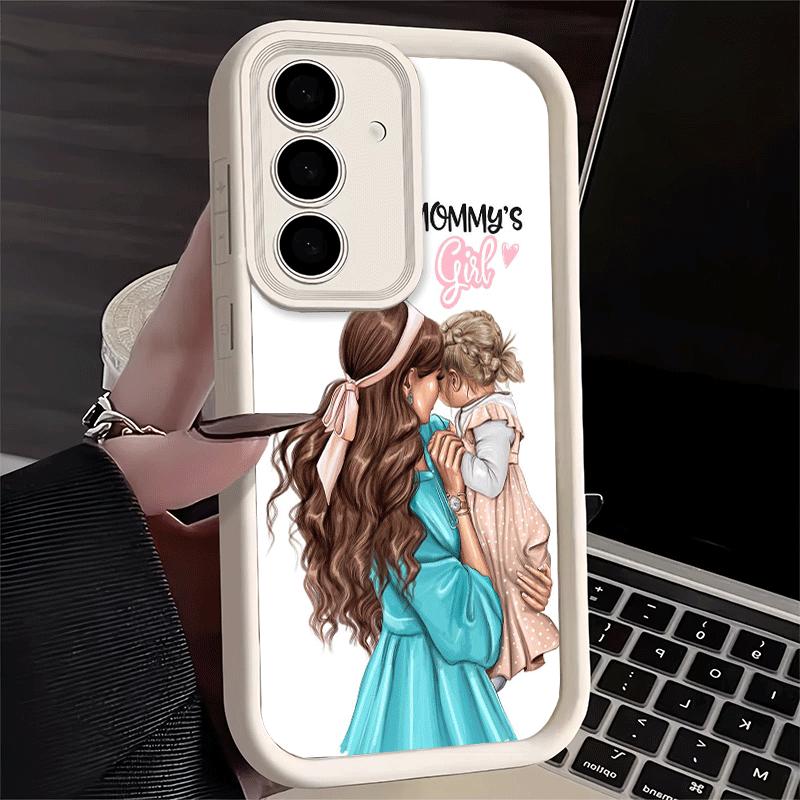 Phone Case for Samsung Galaxy A17 A16 A15 A14 A13 Mom Baby Girls Theme A56 A36 A26 A55 A35 A25 A54 A34 A24 A53 A33 A23 A07 A06