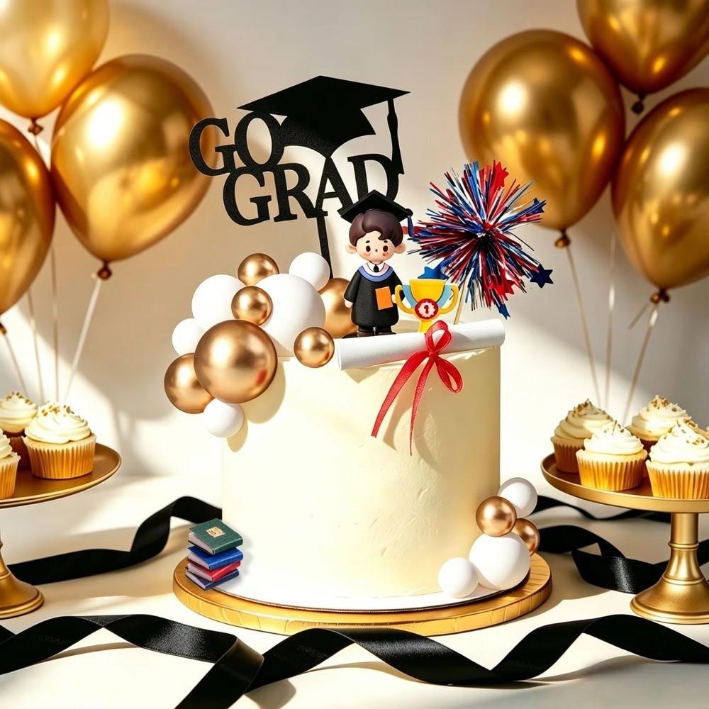 Bachelor's Doll Graduation Cake Topper 3D Design Graduation Ornament Decor Graduation Cake Decor