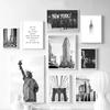New York City Scenery Canvas Poster Prints Statue of Liberty Black and White Wall Art Painting Pictures Living Room Decoration