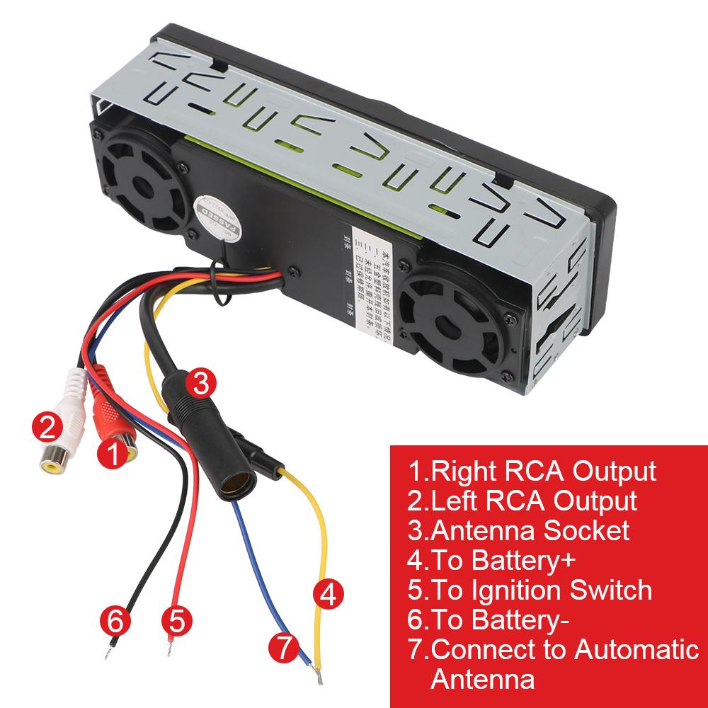 Автомобильный радиоприемник Авторадио Встроенный 2 динамика Bluetooth Hands-free 1 Din AUX вход FM-аудио MP3-плеер USB TF-карта Зарядка телефона