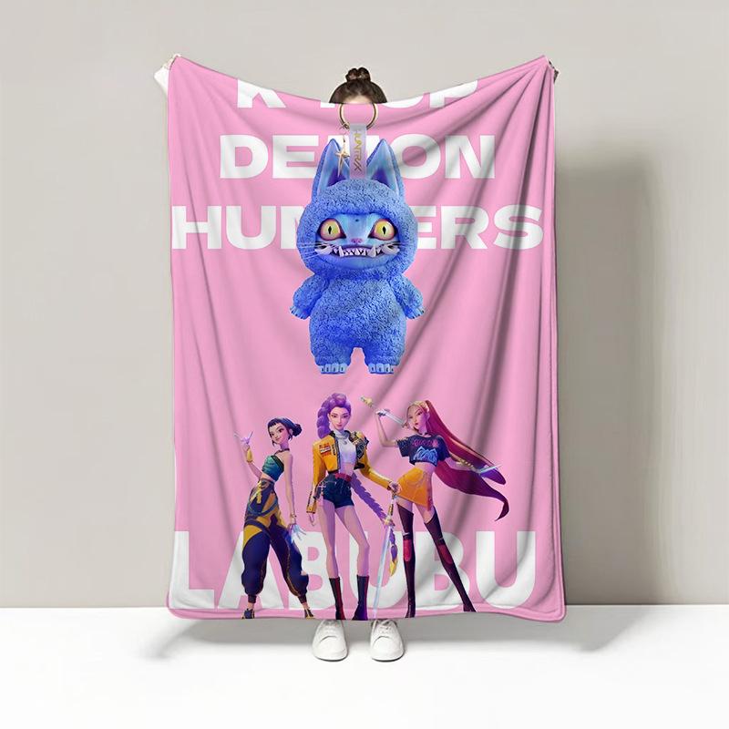 K Pop Demon Hunters Warmth Flannel Blanket Cover Soft Multifunctional Decorative Blanket Universal Blankets Holiday Gifts