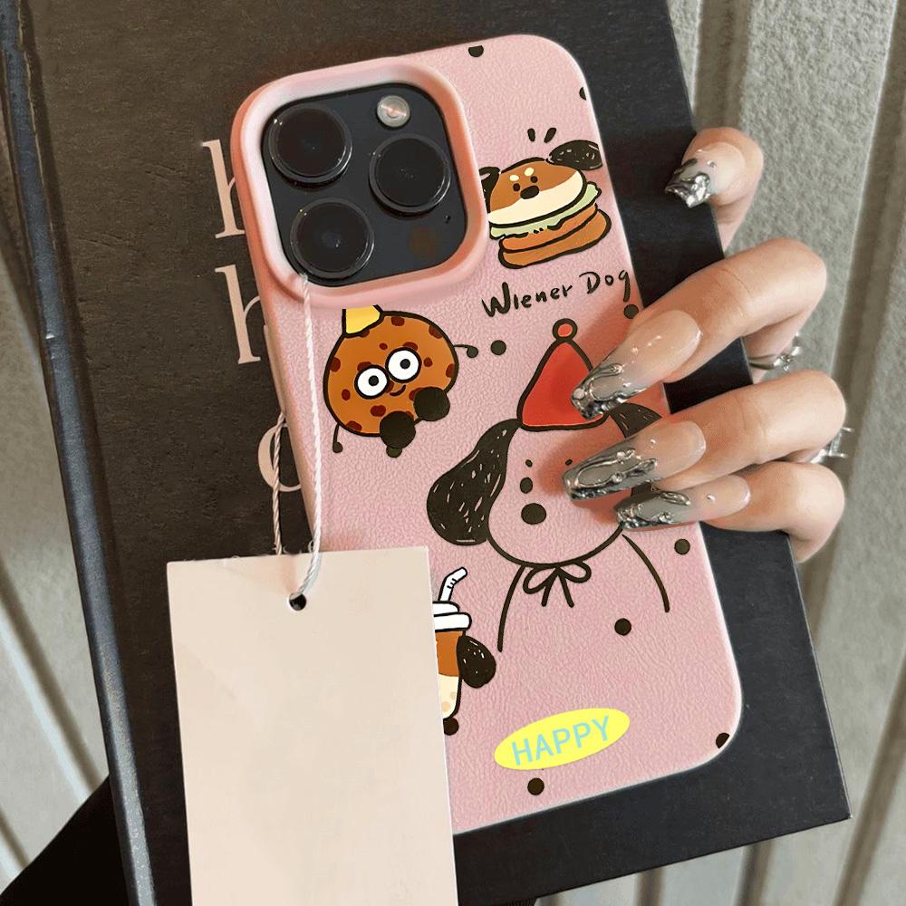 Чехол для телефона iPhone 11 13, чехол для iPhone 12 14 15 16 Pro Max 12 Pro 15 Plus, кожаный, окрашенный, водонепроницаемый, устойчивый к падениям и износу, мультяшный