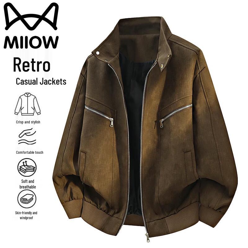 MiiOW Men's Vintage Casual Windproof Jacket