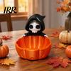 Small Potted Plant Stand Halloween Candy Bowl, 3D Printed Grim Reaper Snack Holder Dish, Spooky Fun Seasonal Home Accents Skeleton Serving Bowl