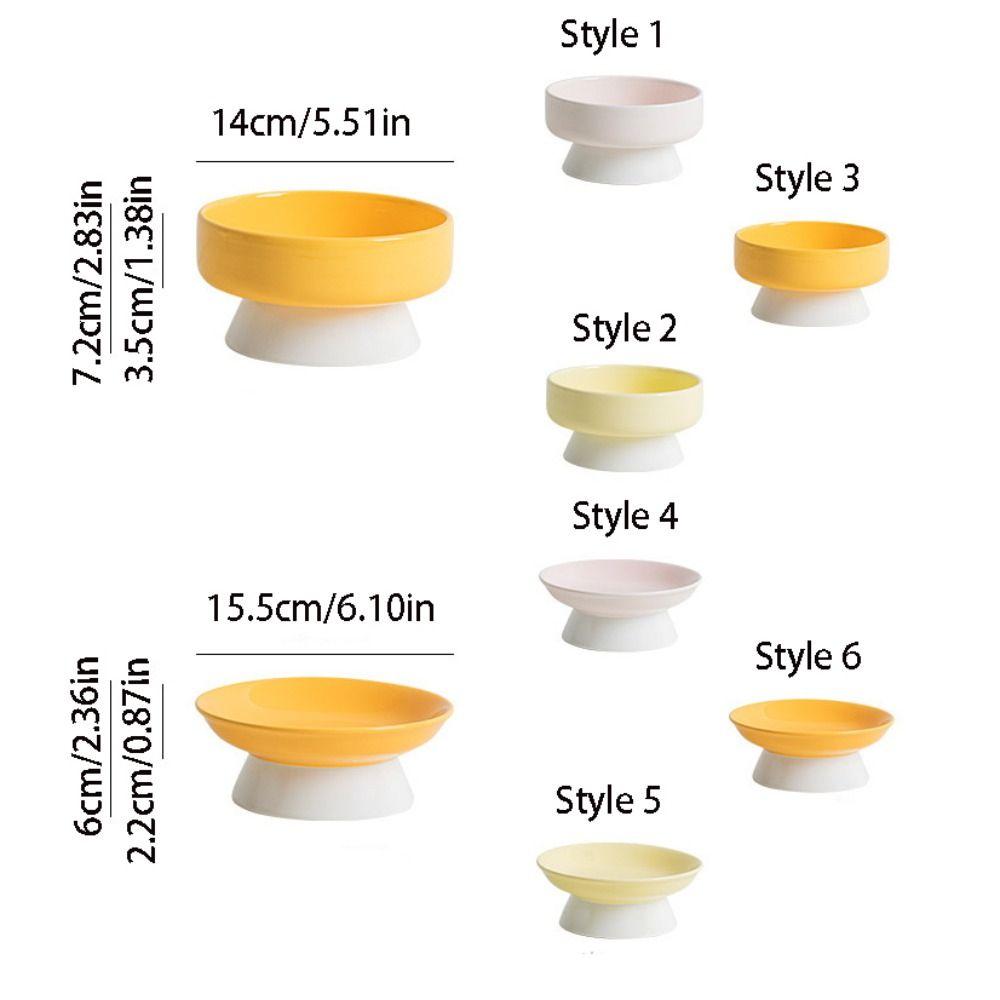Ceramic Cat Bowl Cute Dog Food Feeding Basin Creative Pet High Foot Bowl  Water Container