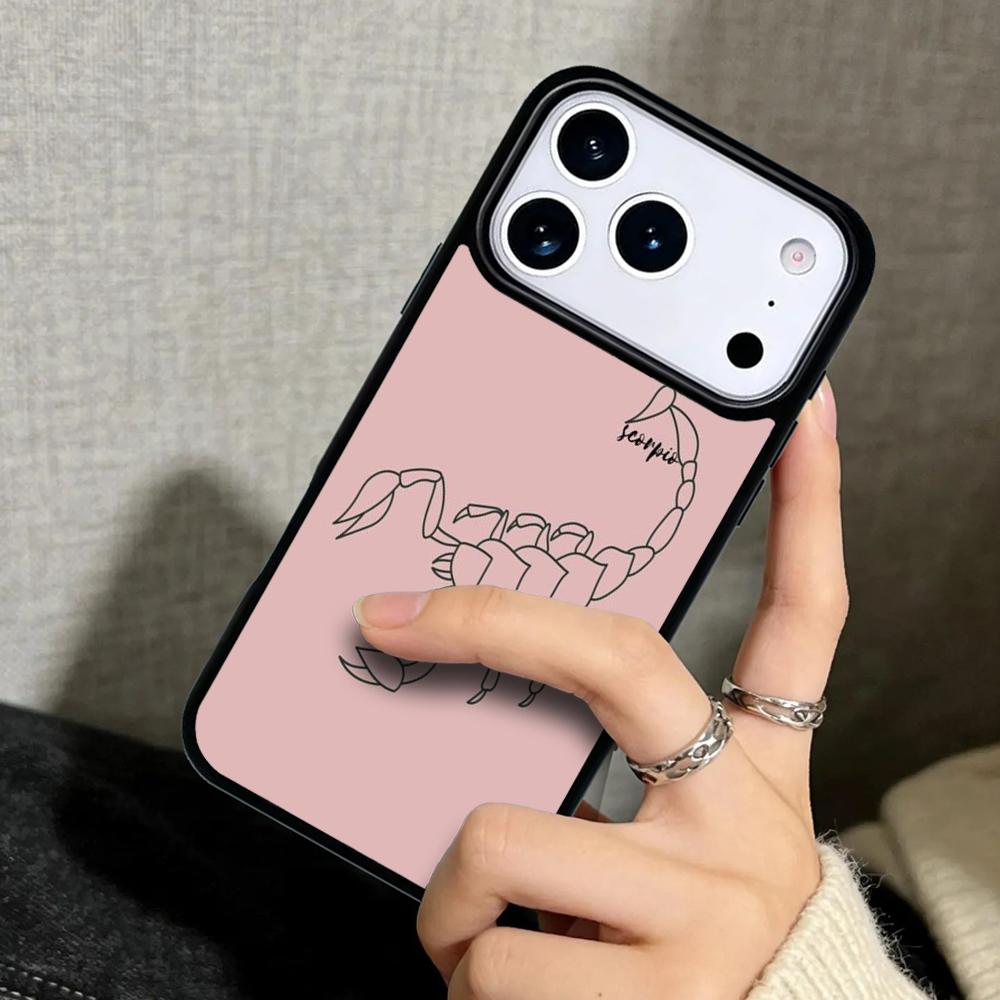 Чехол Case для iPhone 17 Air 16 Pro Max 15 Plus 11 13 Mini 14 12 Задняя крышка телефона Скорпион