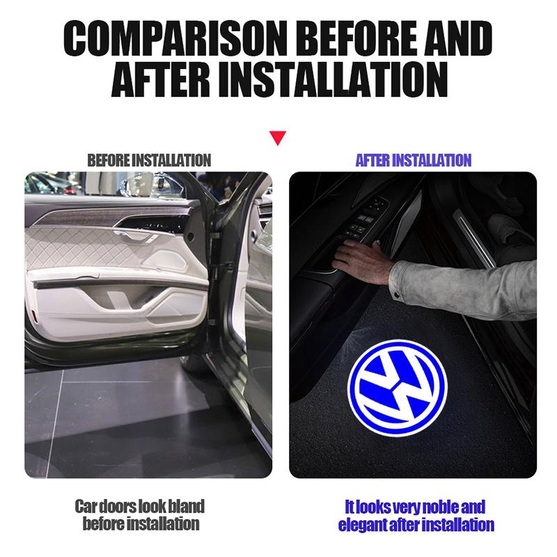 Для VOLKSWAGEN Светодиодные HD Логотипы на Дверь Автомобиля Приветственные Световые Проекторы Аксессуары Для VW GTI Scirocco Polo Golf Passat Tiguan Arteon