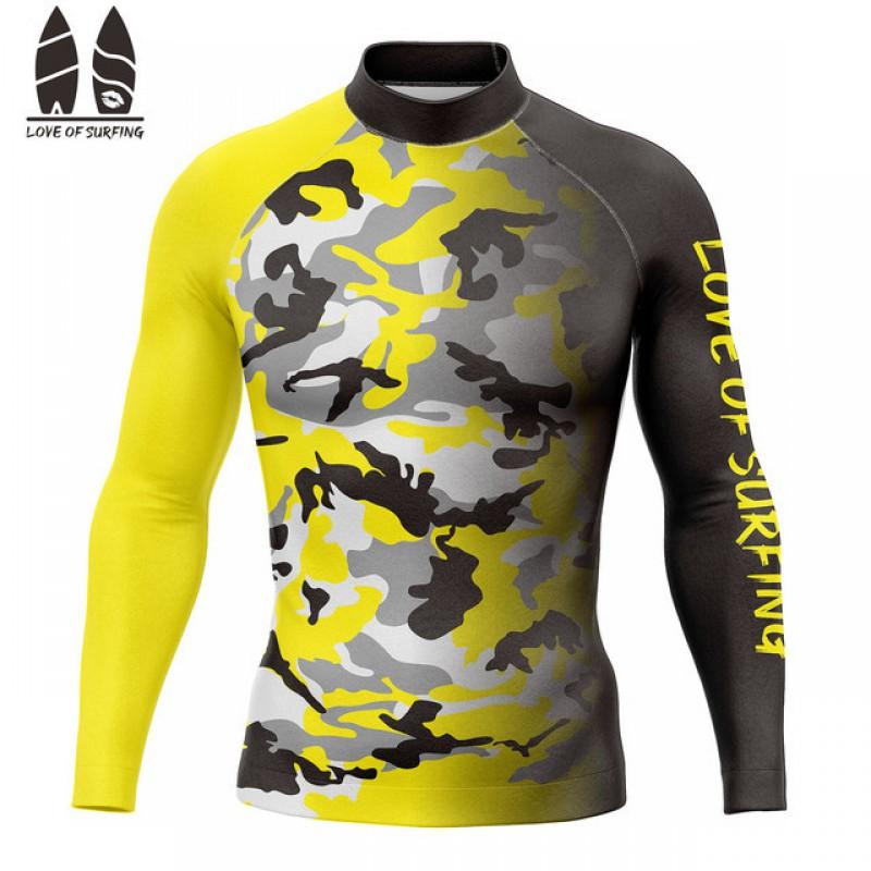 Mens Long Sleeve Quick-Dry Rash Guard Swim Shirt Surfing Snorkeling Beach Activities