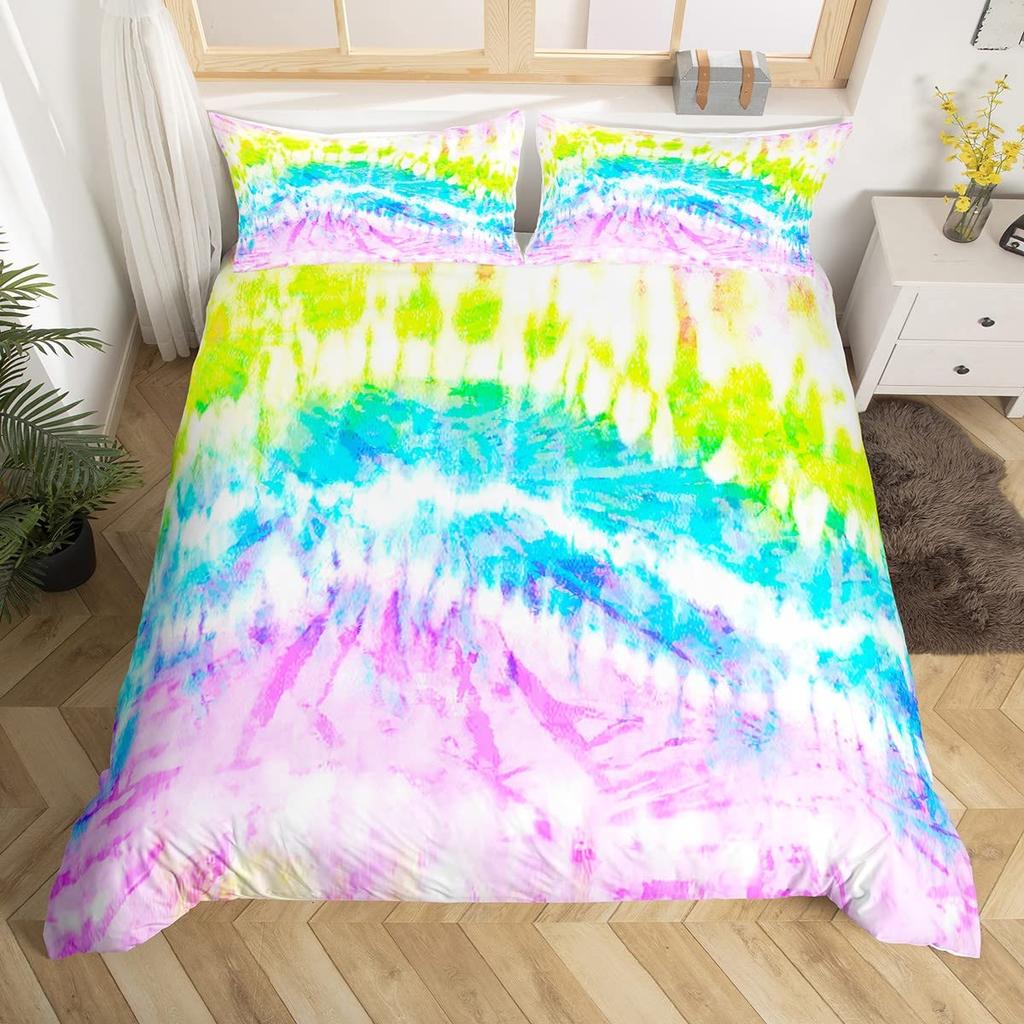 Комплект пододеяльника тай-дай Бохо Этнический Спиральный принт Размер Квин Постельное белье Комплекты чехлов для одеяла для мужчин женщин детей