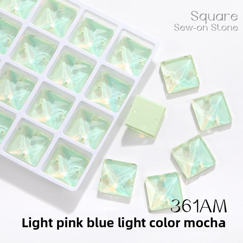 LIUHUO Bulk Package Sewing Gemstones 22mm16mm14mm12mm Square Crystal AB Glass Flat Colorful Back Sew on Rhinestone for Clothing