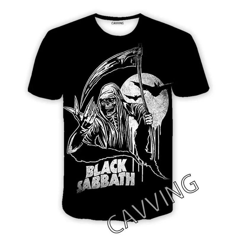 Повседневная футболка с круглым вырезом и коротким рукавом с 3D-принтом BLACK SABBATHE Rock Pattern для мужчин и женщин, летняя футболка в стиле хип-хоп