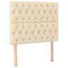 Box Spring Bed with Mattress Cream 90x190 cm Fabric