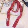 Slender And Long Y2K Striped Plush Scarf Female Niche Design Sense Hot Girl Decorated Scarf
