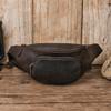 Men's Chest Bag Crossbody Bag Leather Multi-functional Wear Belt First Layer Cowhide Bag