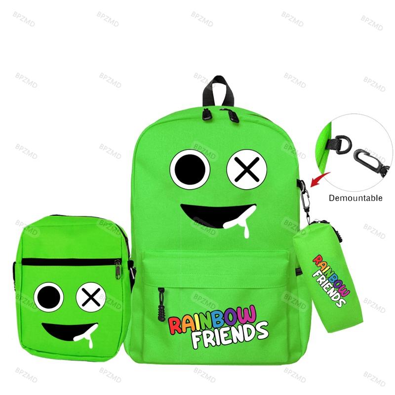 3 шт./компл., оригинальные рюкзаки с радужными друзьями для мальчиков и девочек, школьный рюкзак большой емкости, игровой рюкзак, сумка-пенал