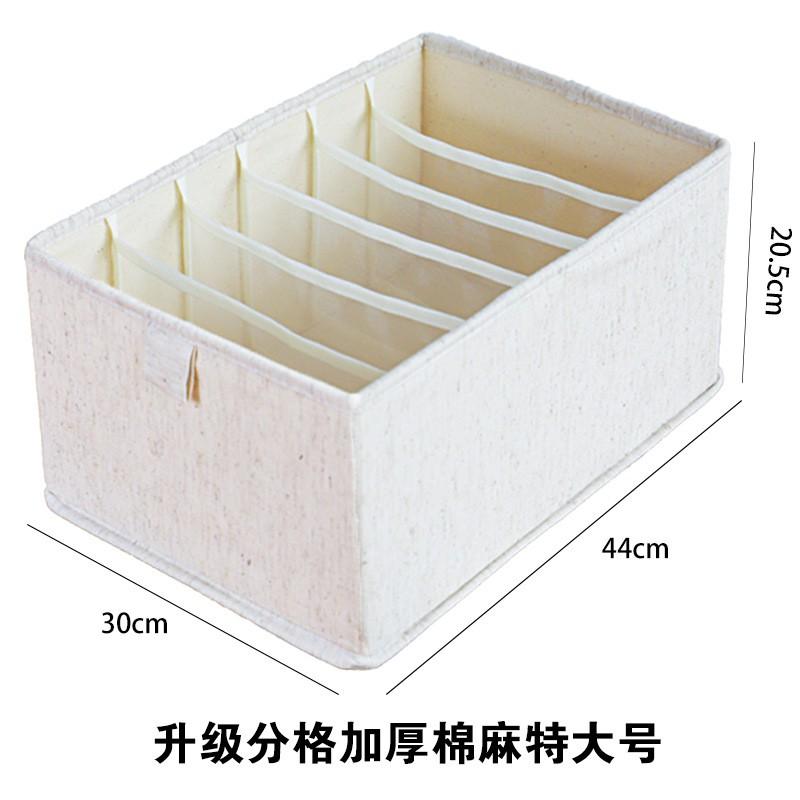 Foldable Cotton Linen Drawer Organizer Box With Dividers Clothes Pants Storage In Bedroom Closet