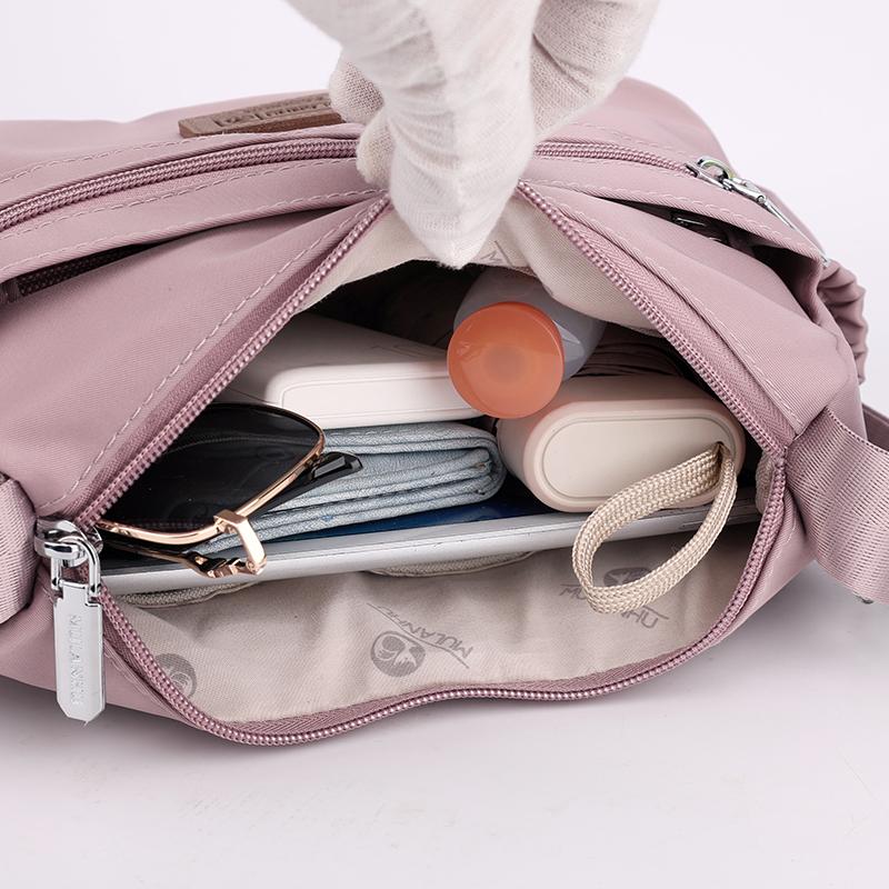 Маленькая квадратная сумка, женская сумка, многослойная, легкая, большая вместимость, сумка через плечо