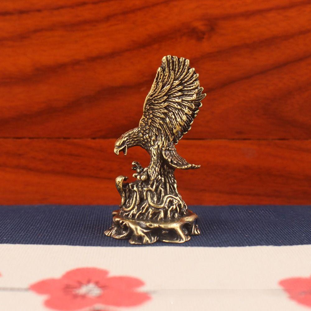 Animal Eagle Statue Solid Brass Eagle Ornaments Realistic Simulation Eagle Wings Ornaments  Bedroom