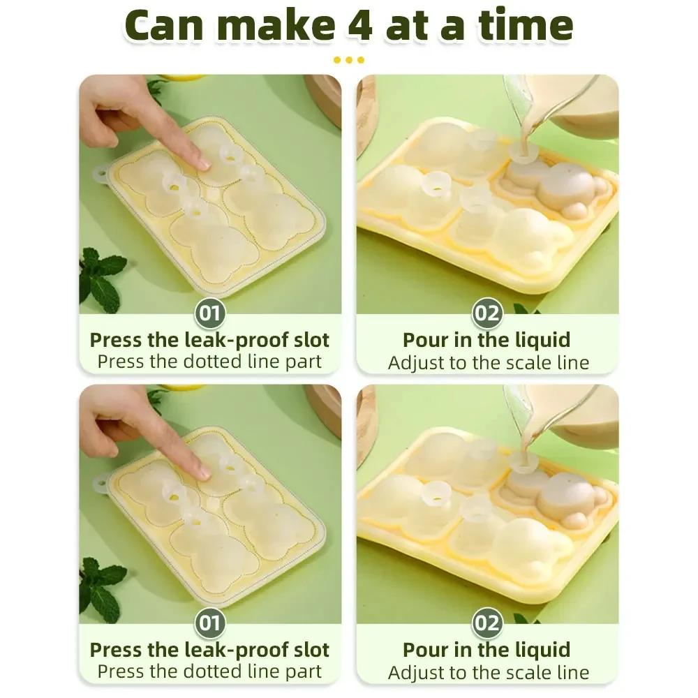 Творческий маленький медведь форма для льда Силиконовая решетка для льда Самодельная модель медведя для изготовления артефакта Мягкая резиновая форма