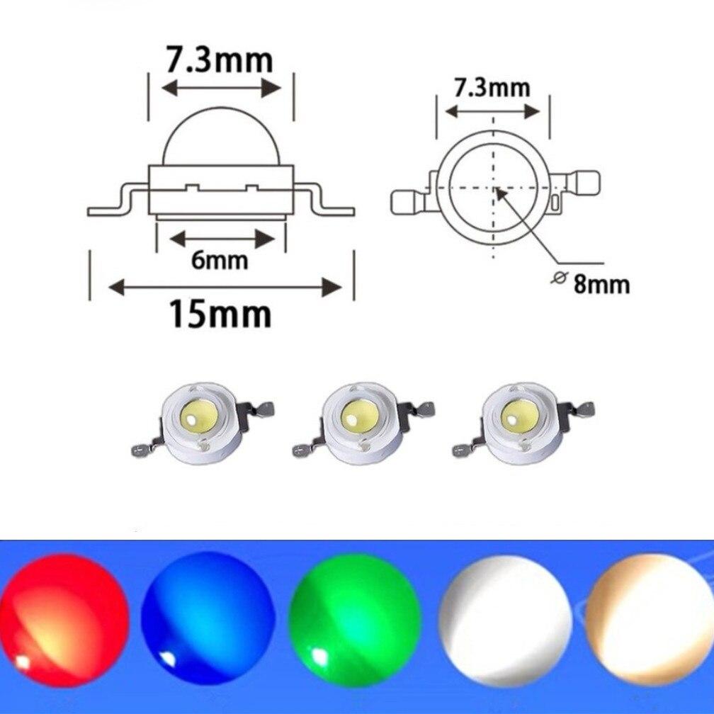 10 шт., светодиодные лампы с чипом, SMD COB, диоды, теплый, холодный, белый, красный, зеленый, синий, высокая мощность, 1 Вт, светодиодная лампа, бусины для выращивания света, бусины