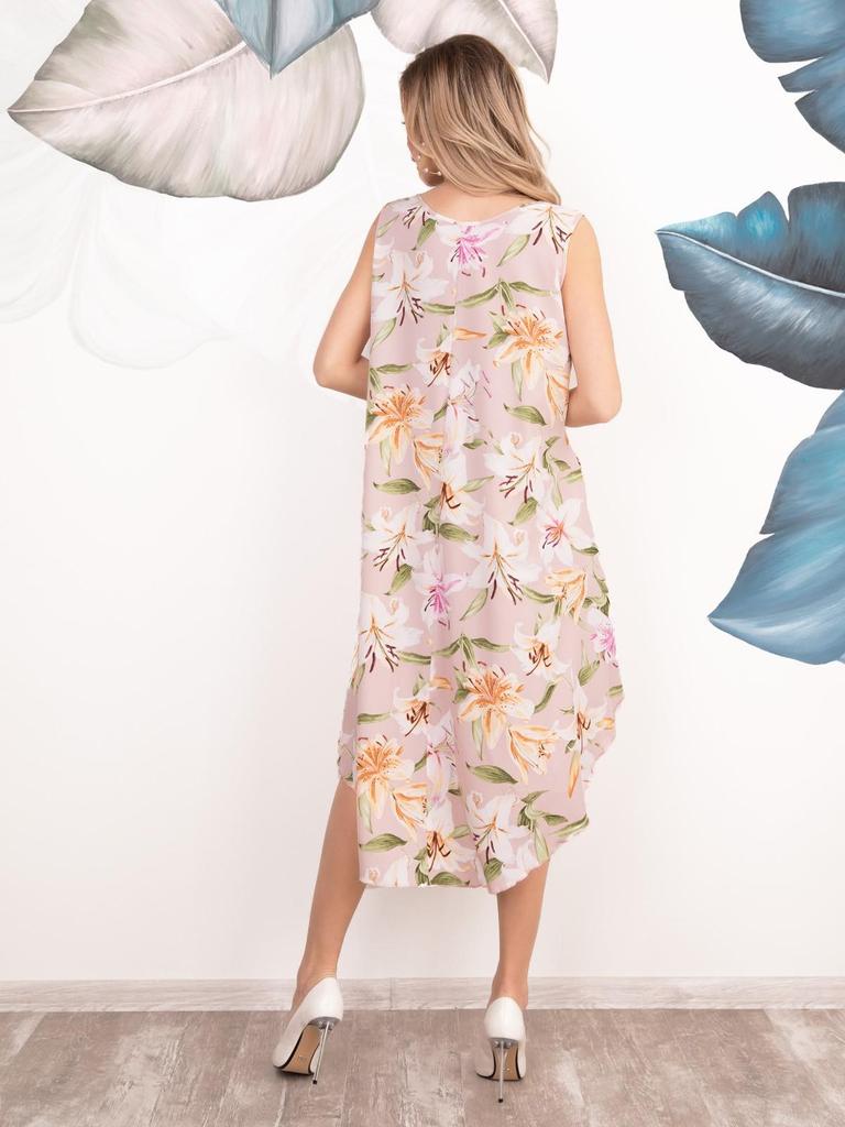 Синий асимметричный сарафан с цветочным принтом Issa Plus