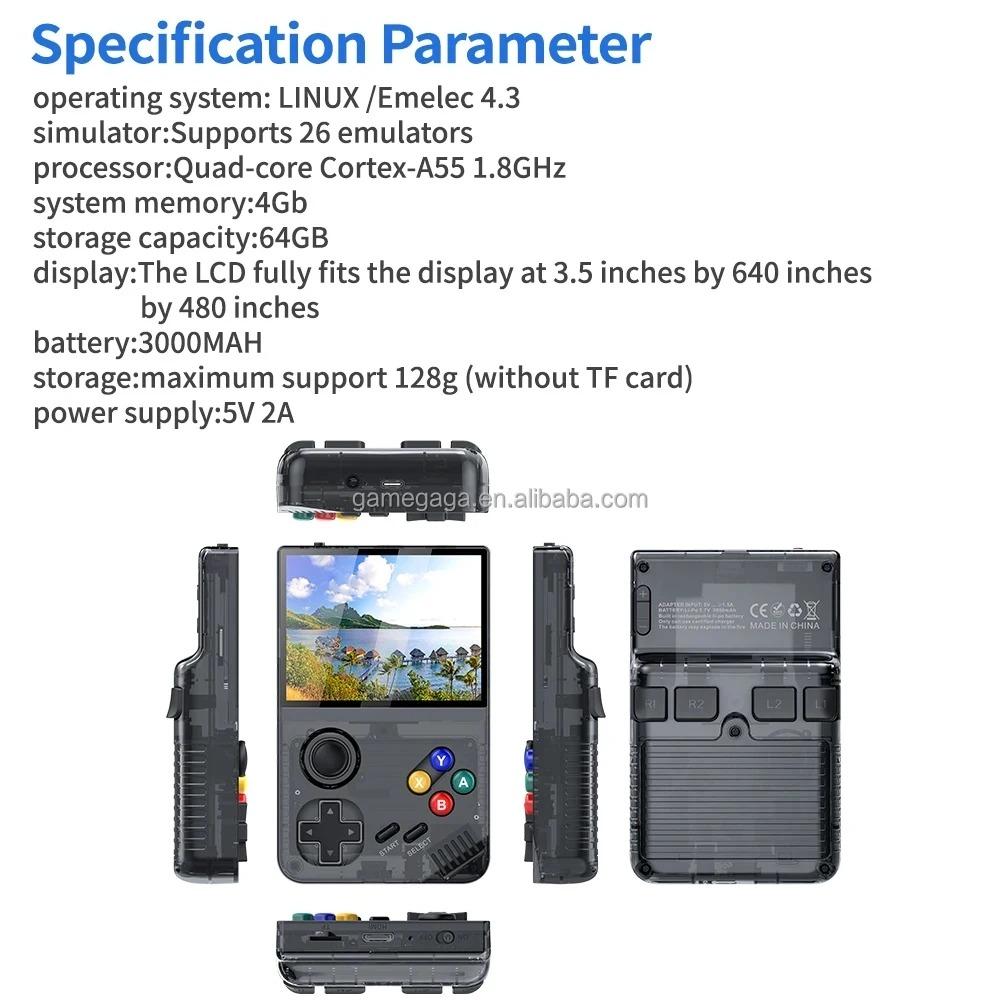 Портативная игровая консоль M19 с телевизором и экраном 3,5 дюйма, портативная консоль R36S на 64 ГБ