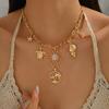 Seaside Accessories Starfish Shell Necklace Light Luxury Niche Sun Pendant Stacked Collarbone Chain Woman