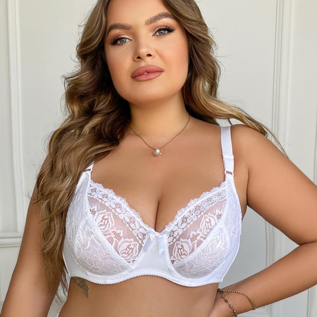Новое европейское и американское ультратонкое кружевное нижнее белье на стальном кольце с двойным рядом пуговиц, регулируемый бюстгальтер большого размера