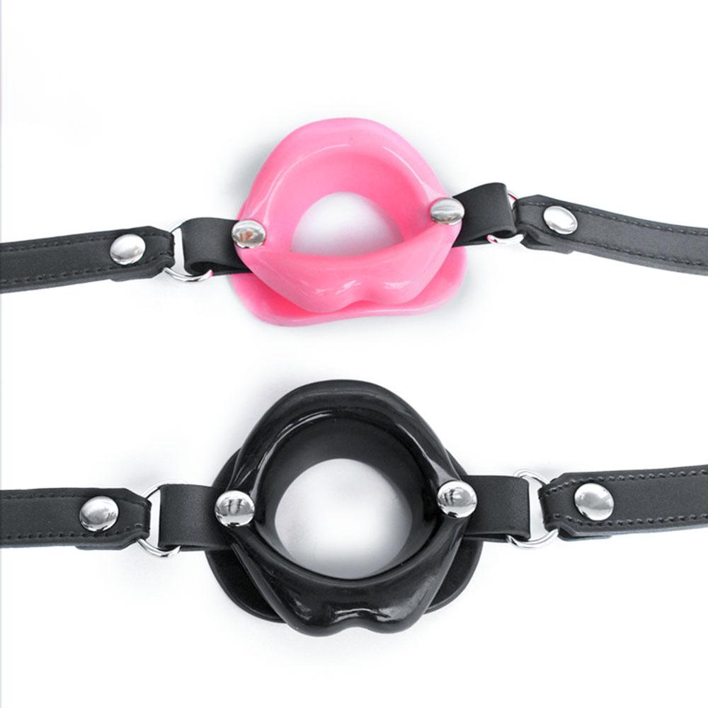 Open Mouth Gag Oral Fixation With Belt Sex Toys Silicone Lips O-Ring BDSM Slave Stuffed Adult Games For Couples Flirting