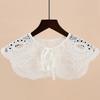 Women Sweet Shirt Detachable Doll Fake Collar Hollow Out Floral Lace Ruffled Trim False Collar Woman Fake Collar Shawl