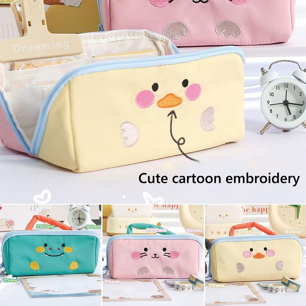 Cartoon Animal Pencil Case Color Matching Student Stationery Bags Gifts Stationery Storage Cases